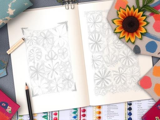 カスタムテキスタイルデザインのスケッチ